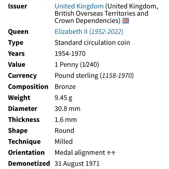 🎈$5 add on - 1962 ONE PENNY - Elizabeth II - Picture 3 of 5